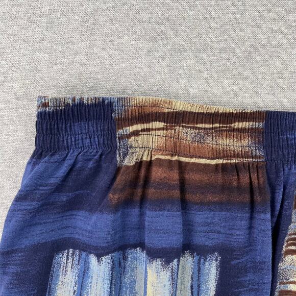 Vintage Y2K 90s Sag Harbor Maxi Skirt Large Blue Brown Geometric Funky Abstract - Picture 10 of 16